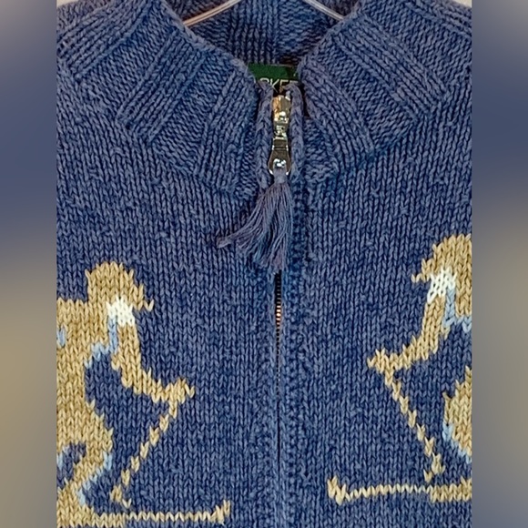 Vtg Bushwacker Zip Up Fair Isle Ski Cardigan Sweater Icelandic Nordic Sz M - Picture 8 of 12